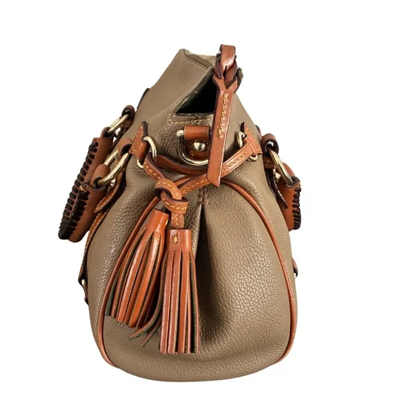 Dooney & Bourke Pebbled Florentine Satchel - Taupe & Chestnut - Picture 10 of 10